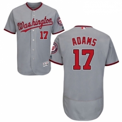 Mens Majestic Washington Nationals 17 Matt Adams Grey Road Flex Base Authentic Collection MLB Jersey