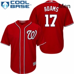 Mens Majestic Washington Nationals 17 Matt Adams Replica Red Alternate 1 Cool Base MLB Jersey 