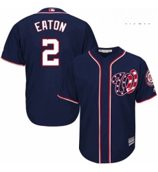 Mens Majestic Washington Nationals 2 Adam Eaton Replica Navy Blue Alternate 2 Cool Base MLB Jersey