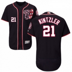 Mens Majestic Washington Nationals 21 Brandon Kintzler Navy Blue Alternate Flex Base Authentic Collection MLB Jersey