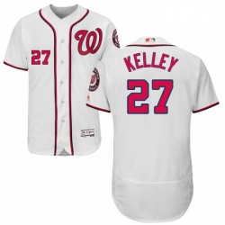 Mens Majestic Washington Nationals 27 Shawn Kelley White Home Flex Base Authentic Collection MLB Jersey