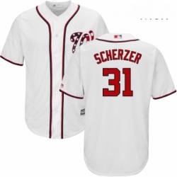 Mens Majestic Washington Nationals 31 Max Scherzer Replica White Home Cool Base MLB Jersey