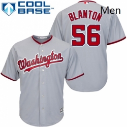 Mens Majestic Washington Nationals 56 Joe Blanton Replica Grey Road Cool Base MLB Jersey