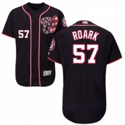 Mens Majestic Washington Nationals 57 Tanner Roark Navy Blue Alternate Flex Base Authentic Collection MLB Jersey