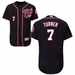 Mens Majestic Washington Nationals 7 Trea Turner Navy Blue Flexbase Authentic Collection MLB Jersey