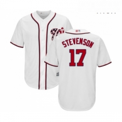 Mens Washington Nationals 17 Andrew Stevenson Replica White Home Cool Base Baseball Jersey 