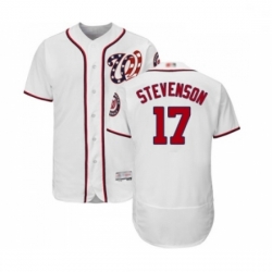 Mens Washington Nationals 17 Andrew Stevenson White Home Flex Base Authentic Collection Baseball Jersey