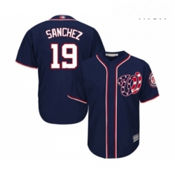 Mens Washington Nationals 19 Anibal Sanchez Replica Navy Blue Alternate 2 Cool Base Baseball Jersey 