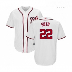 Mens Washington Nationals 22 Juan Soto Replica White Home Cool Base Baseball Jersey 