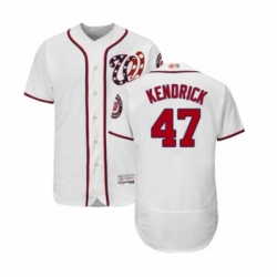 Mens Washington Nationals 47 Howie Kendrick White Home Flex Base Authentic Collection Baseball Jersey