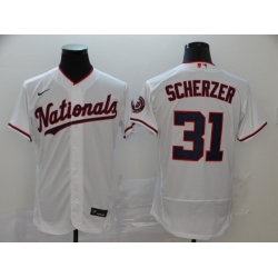 Nationals 31 Max Scherzer White Nike 2020 Flexbase Jersey