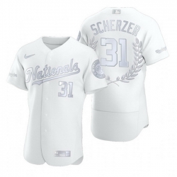 Nationals 31 Max Scherzer White Nike Flexbase Fashion Jersey