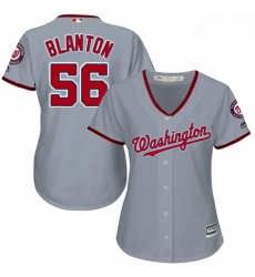 Womens Majestic Washington Nationals 56 Joe Blanton Authentic Grey Road Cool Base MLB Jersey