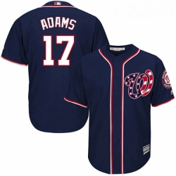 Youth Majestic Washington Nationals 17 Matt Adams Replica Navy Blue Alternate 2 Cool Base MLB Jersey 