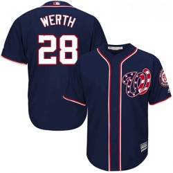 Youth Majestic Washington Nationals 28 Jayson Werth Authentic Navy Blue Alternate 2 Cool Base MLB Jersey