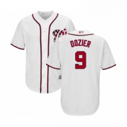 Youth Washington Nationals 9 Brian Dozier Replica White Home Cool Base Baseball Jersey 