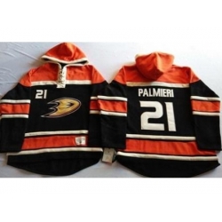 Anaheim Ducks 21 Kyle Palmieri Black Sawyer Hooded Sweatshirt Stitched NHL Jersey