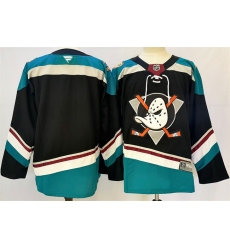 Men Anaheim Ducks Blank Black Teal 2024 25 Stitched Jersey