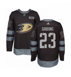 Mens Adidas Anaheim Ducks 23 Brian Gibbons Authentic Black 1917 2017 100th Anniversary NHL Jersey 