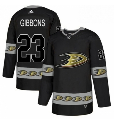 Mens Adidas Anaheim Ducks 23 Brian Gibbons Premier Black Team Logo Fashion NHL Jerse