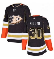 Mens Adidas Anaheim Ducks 30 Ryan Miller Authentic Black Drift Fashion NHL Jersey 