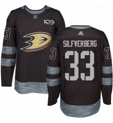 Mens Adidas Anaheim Ducks 33 Jakob Silfverberg Premier Black 1917 2017 100th Anniversary NHL Jersey 