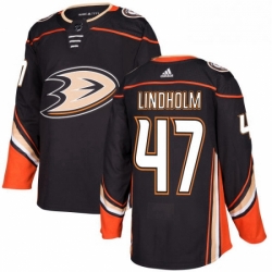 Mens Adidas Anaheim Ducks 47 Hampus Lindholm Premier Black Home NHL Jersey 