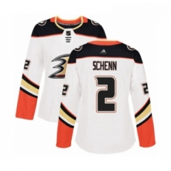 Womens Adidas Anaheim Ducks 2 Luke Schenn Authentic White Away NHL Jersey 