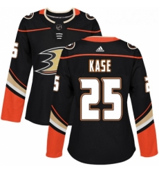 Womens Adidas Anaheim Ducks 25 Ondrej Kase Premier Black Home NHL Jersey 