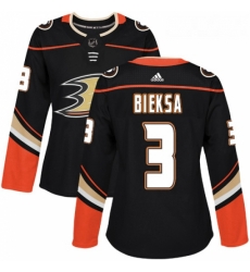 Womens Adidas Anaheim Ducks 3 Kevin Bieksa Authentic Black Home NHL Jersey 