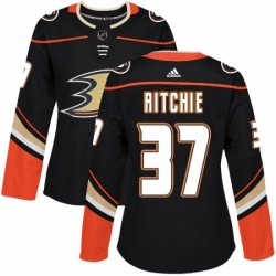 Womens Adidas Anaheim Ducks 37 Nick Ritchie Authentic Black Home NHL Jersey 