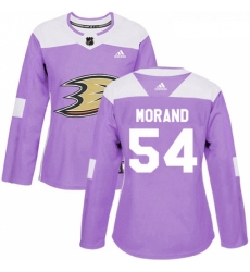 Womens Adidas Anaheim Ducks 54 Antoine Morand Authentic Purple Fights Cancer Practice NHL Jersey 