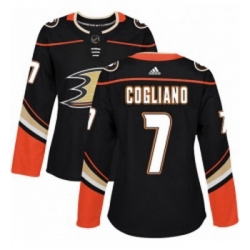 Womens Adidas Anaheim Ducks 7 Andrew Cogliano Authentic Black Home NHL Jersey 