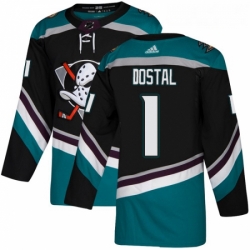 Youth Adidas Anaheim Ducks 1 Lukas Dostal Authentic Black Teal Third NHL Jersey 