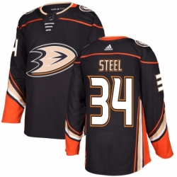 Youth Adidas Anaheim Ducks 34 Sam Steel Premier Black Home NHL Jersey 