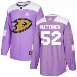 Youth Adidas Anaheim Ducks 52 Julius Nattinen Authentic Purple Fights Cancer Practice NHL Jersey 