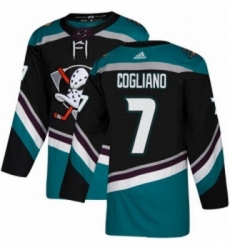 Youth Adidas Anaheim Ducks 7 Andrew Cogliano Authentic Black Teal Third NHL Jersey 