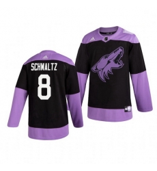 Coyotes 8 Nick Schmaltz Black Purple Hockey Fights Cancer Adidas Jersey