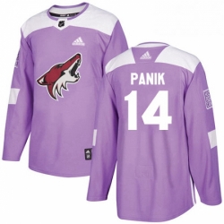 Mens Adidas Arizona Coyotes 14 Richard Panik Authentic Purple Fights Cancer Practice NHL Jersey 