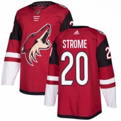 Mens Adidas Arizona Coyotes 20 Dylan Strome Premier Burgundy Red Home NHL Jersey 