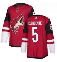 Mens Adidas Arizona Coyotes 5 Adam Clendening Authentic Burgundy Red Home NHL Jersey 