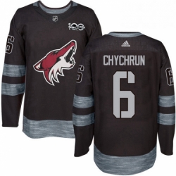 Mens Adidas Arizona Coyotes 6 Jakob Chychrun Authentic Black 1917 2017 100th Anniversary NHL Jersey 