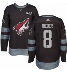 Mens Adidas Arizona Coyotes 8 Tobias Rieder Authentic Black 1917 2017 100th Anniversary NHL Jersey 