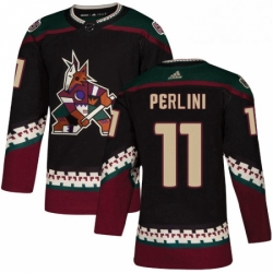 Youth Adidas Arizona Coyotes 11 Brendan Perlini Premier Black Alternate NHL Jersey 