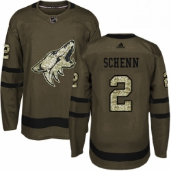 Youth Adidas Arizona Coyotes 2 Luke Schenn Premier Green Salute to Service NHL Jersey 