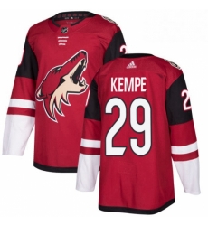 Youth Adidas Arizona Coyotes 29 Mario Kempe Premier Burgundy Red Home NHL Jersey 