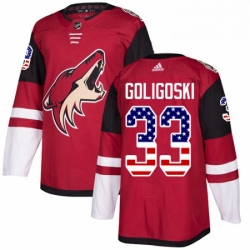 Youth Adidas Arizona Coyotes 33 Alex Goligoski Authentic Red USA Flag Fashion NHL Jersey 