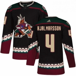 Youth Adidas Arizona Coyotes 4 Niklas Hjalmarsson Authentic Black Alternate NHL Jersey 