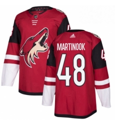 Youth Adidas Arizona Coyotes 48 Jordan Martinook Authentic Burgundy Red Home NHL Jersey 