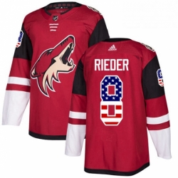 Youth Adidas Arizona Coyotes 8 Tobias Rieder Authentic Red USA Flag Fashion NHL Jersey 